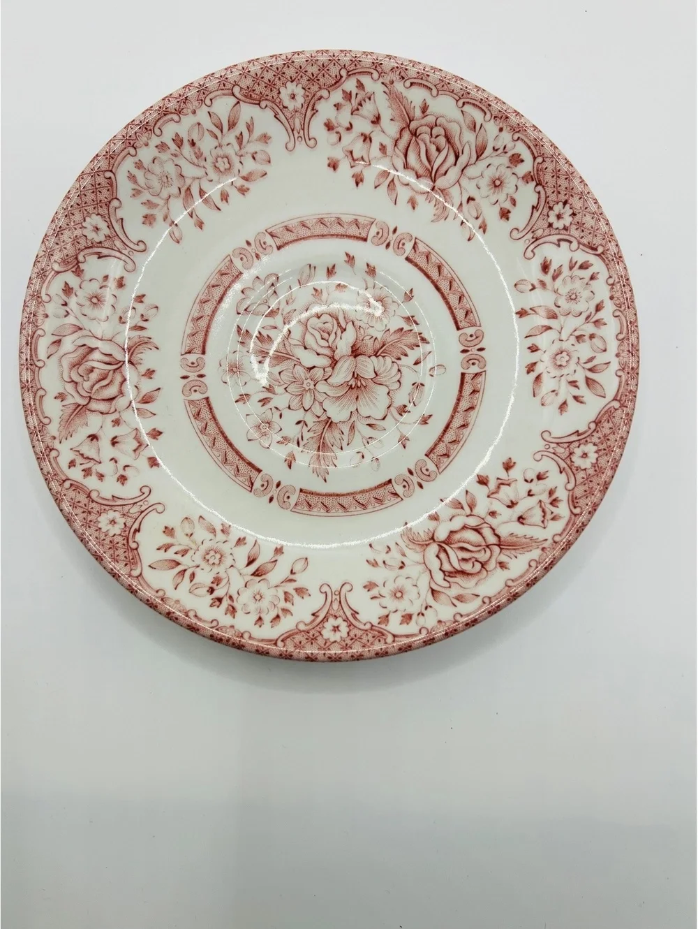 Vintage Wood & Sons English Pink and Ivory Tea and coffee Saucer